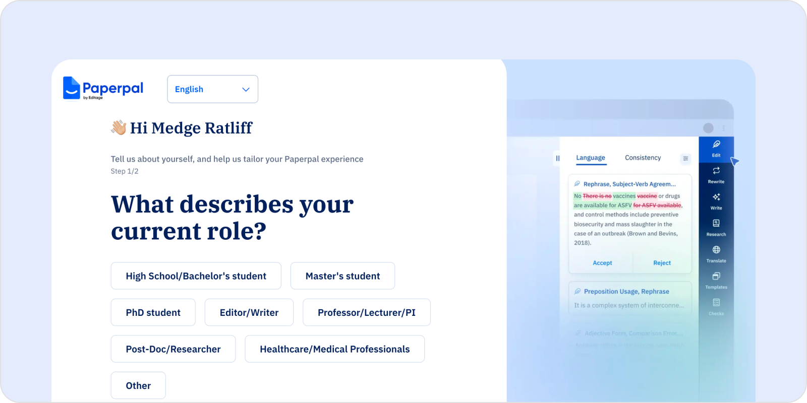 The Approach — intent-based onboarding flow